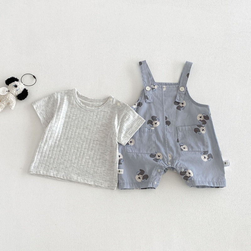 【BABY】夏新作カートゥーンサロペット＆TシャツSK104822