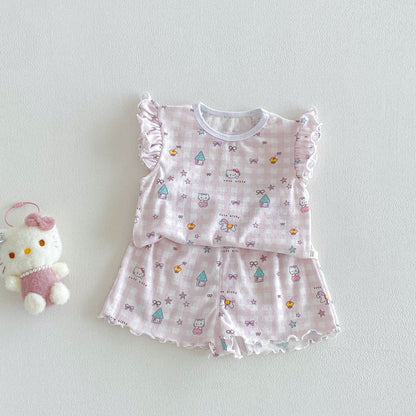 【BABY&KID】夏新作 小花柄セットアップSK105105