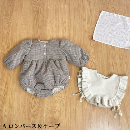 【BABY-予約限定】冬新作レトロチェックロンパースSK102230