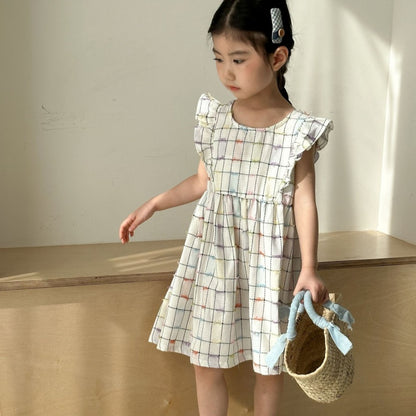 【BABY＆KID】夏新作 チェック肩フリルワンピース、セットアップSK063017