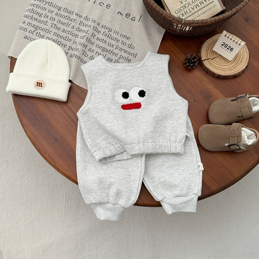 【BABY&KID】おめめ柄ベスト＆カジュアルスウェットパンツSK104013