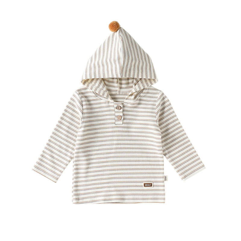【BABY&KID】ボーダーフード長袖トップスSK102326