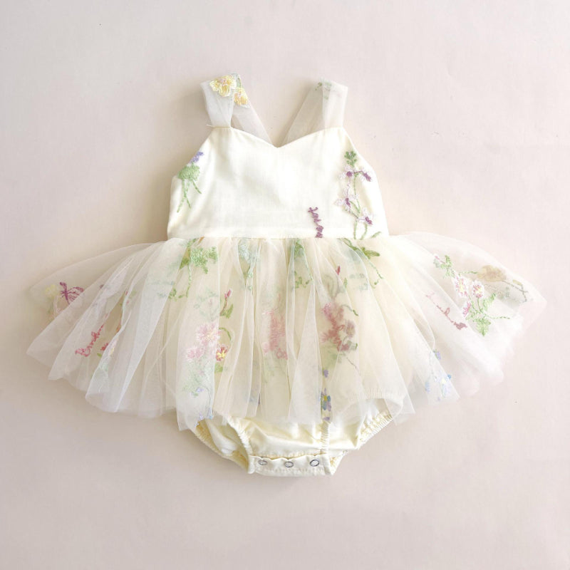 【BABY】夏新作 チュール刺繍キャミロンパースワンピSK082214