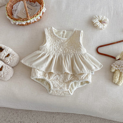 【BABY】冬新作ジャカードキルティングあったかカバーオールSK103006