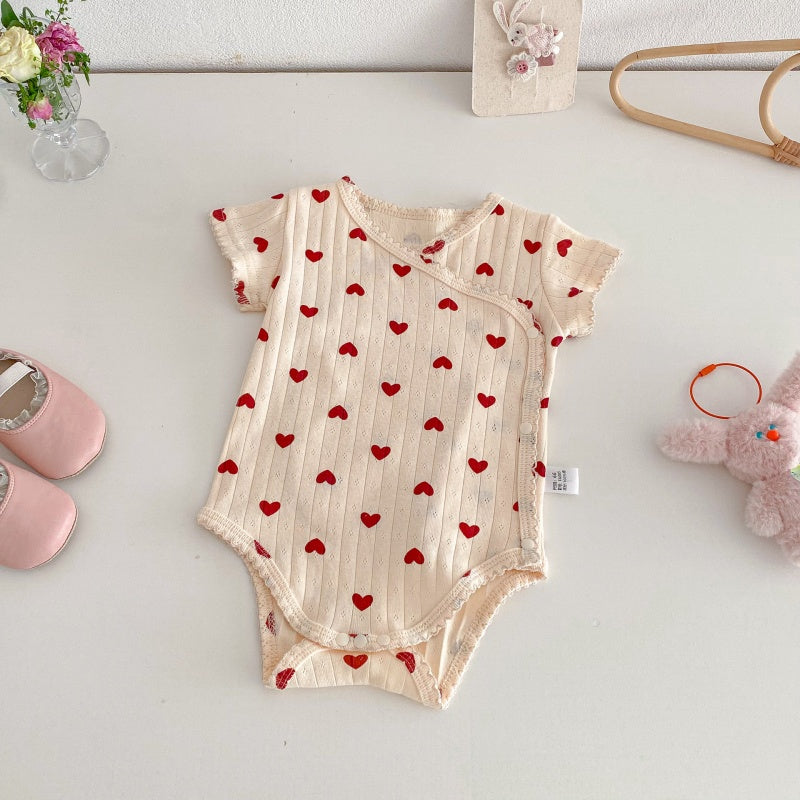 【BABY】夏新作総柄綿ロンパースSK105011