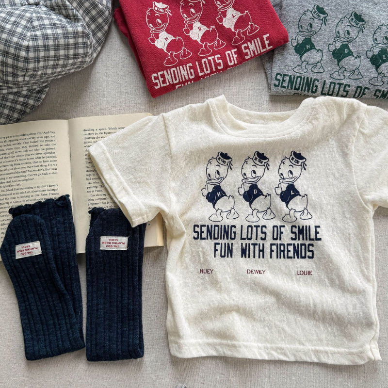 【BABY&KID】夏新作 可愛いカジュアルクルーネックTシャツSK010217