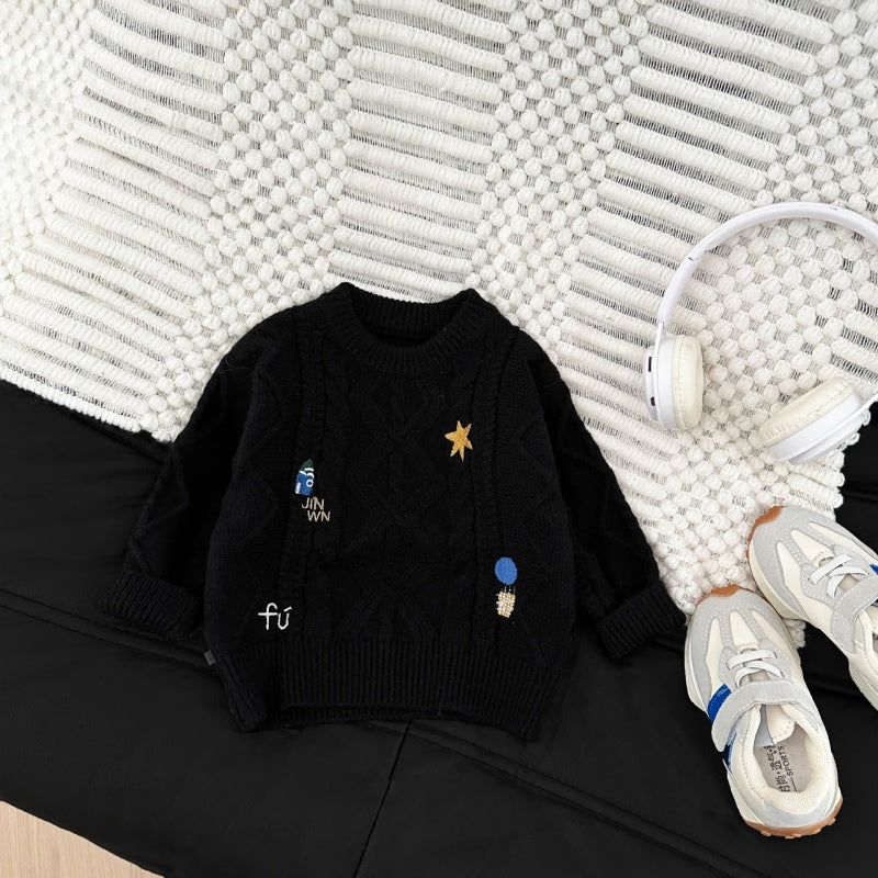 【BABY&KID】冬新作キャラ刺繍ニットセーターSK103009