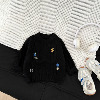 【BABY&KID】冬新作キャラ刺繍ニットセーターSK103009