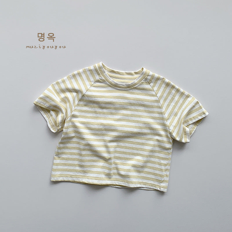 【BABY&KID】夏新作 マカロンカラーボーダーTシャツSK080810