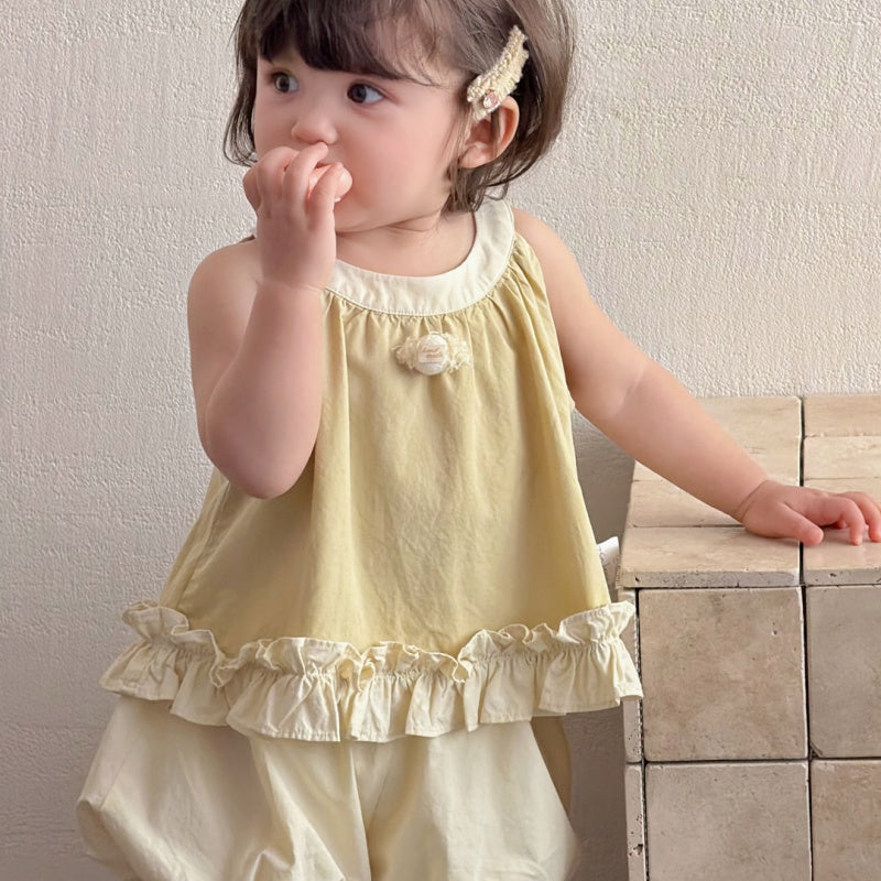 【BABY&KID】夏新作フリルノースリーブセットアップSK104801