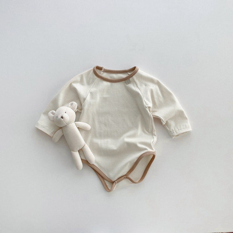 【BABY】バイカラーくまワッペンロンパースSK010312