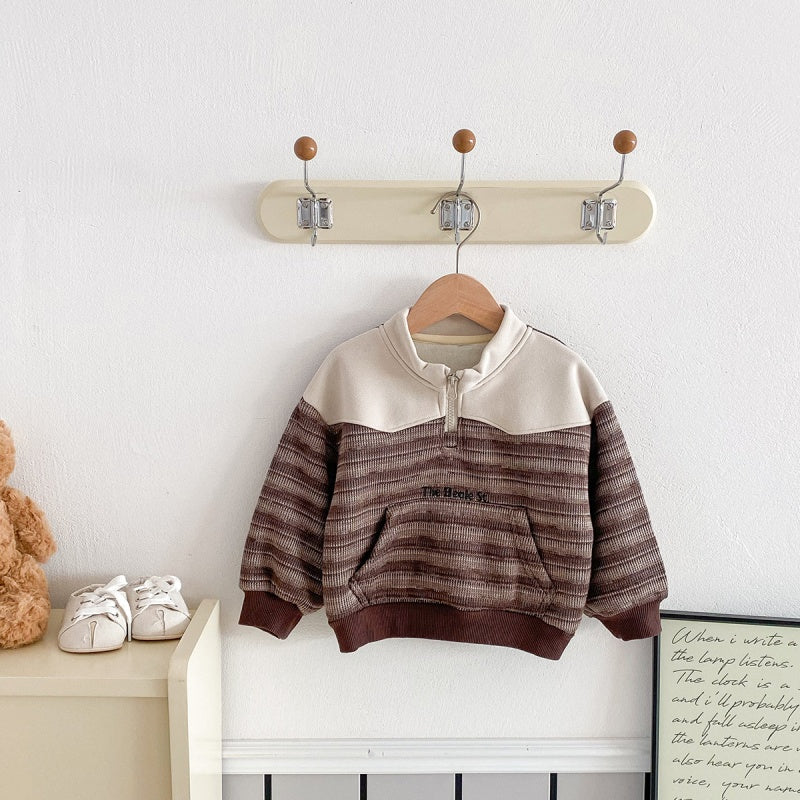 【BABY】冬新作ボーダー裏起毛スウェットSK102728
