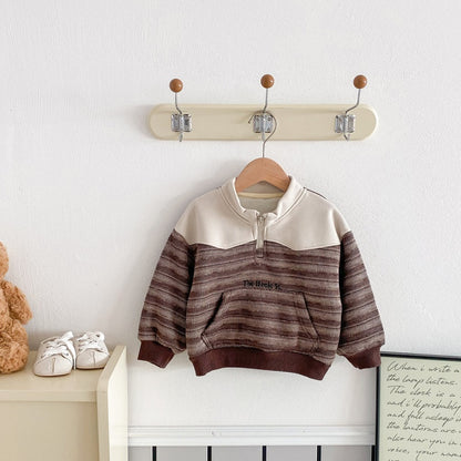 【BABY】冬新作ボーダー裏起毛スウェットSK102728