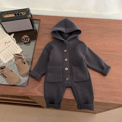 【BABY】大きめポケットニットフードカバーオールSK102631