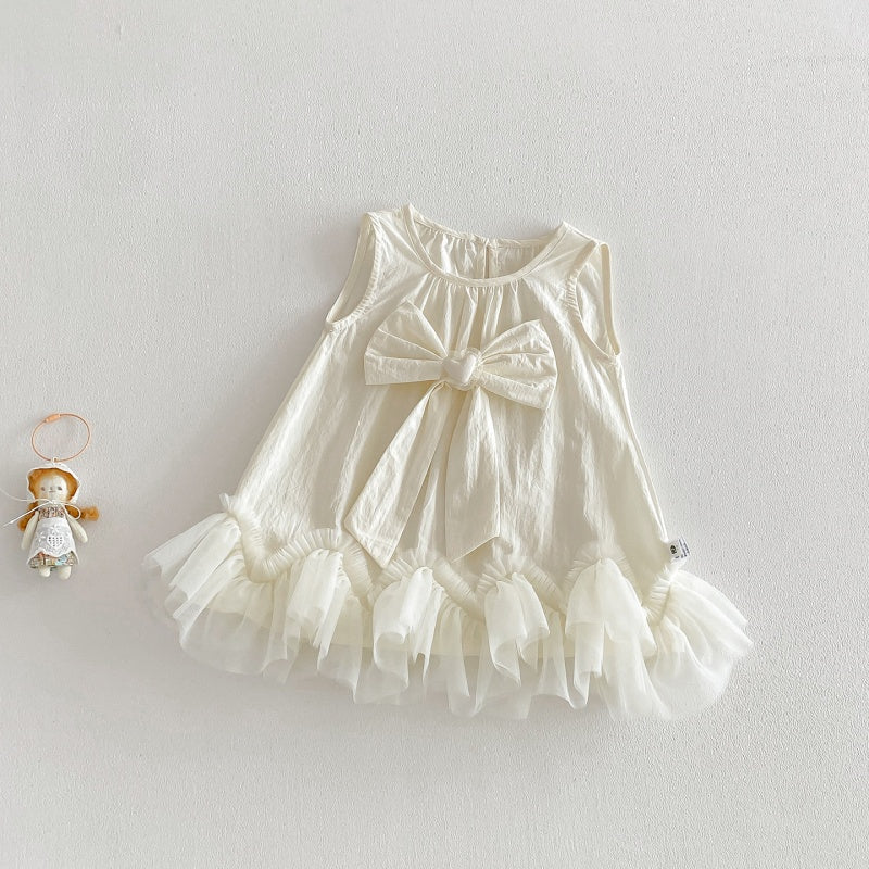 【BABY】夏新作蝶結びチュールノースリーブワンピースSK104520