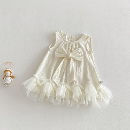【BABY】夏新作蝶結びチュールノースリーブワンピースSK104520