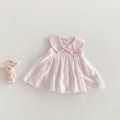 【BABY】夏新作スウィートチェックチュールワンピースSK104814