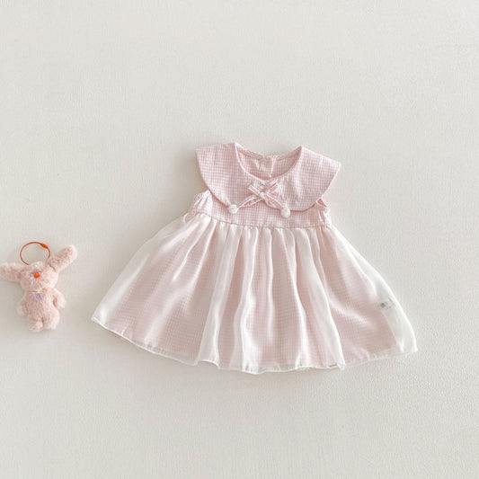 【BABY】夏新作スウィートチェックチュールワンピースSK104814
