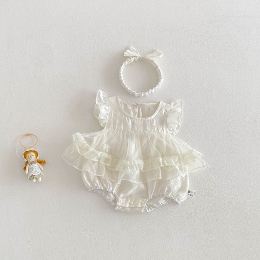 【BABY】夏新作スウィートチュールロンパースワンピースSK104819