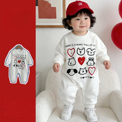 【BABY】ハート柄カバーオールSK104110