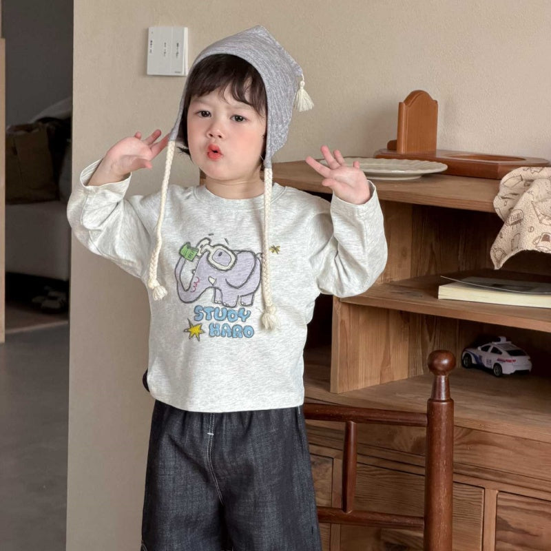 【BABY&KID】チェックベスト、ぞうさん長袖、ストレートデニムパンツSK104011