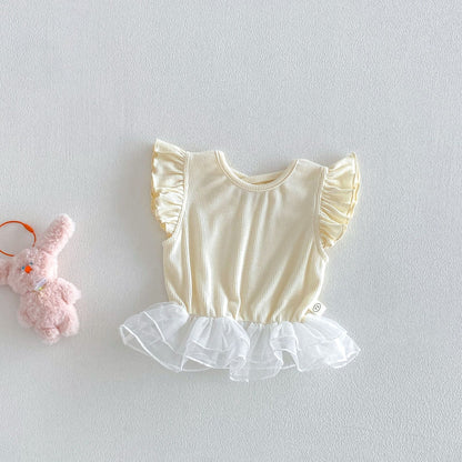 【BABY&KID】夏新作 レース切替Tシャツ&ショートパンツSK105116