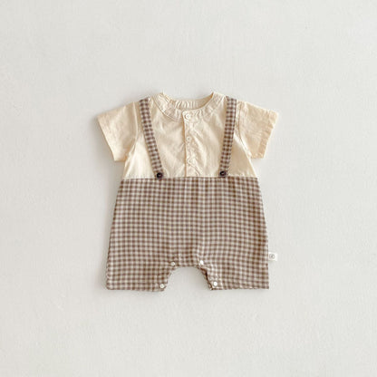 【BABY】夏新作 プリンスチェックロンパース、オールインワンSK062328