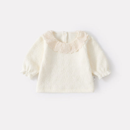 【BABY】冬新作レース襟キルティング裏起毛ワンピースSK102723