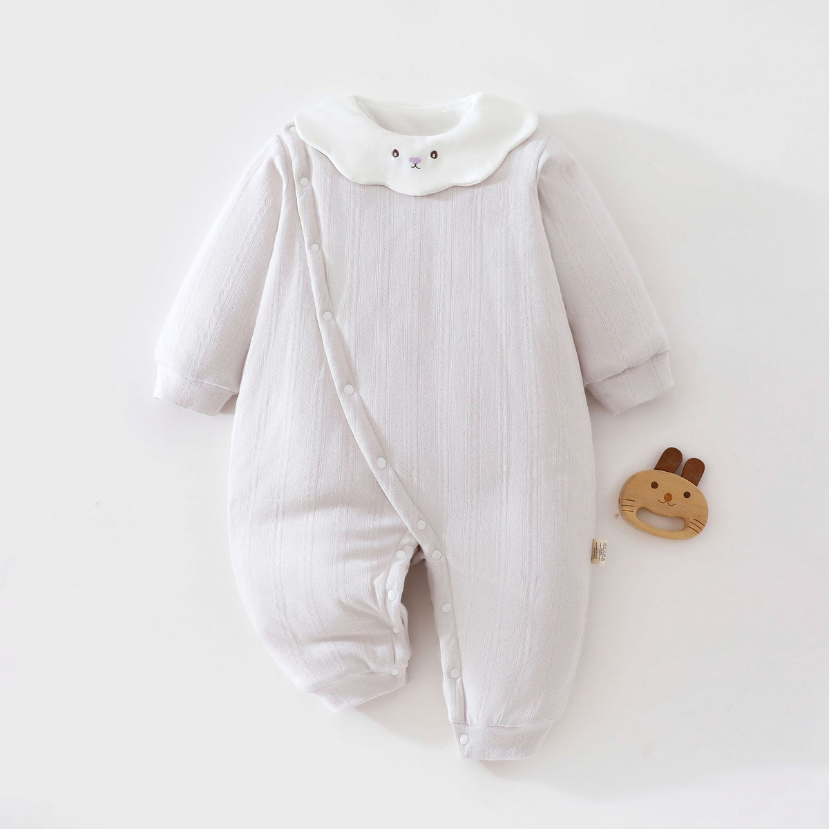 【BABY】冬新作丸襟刺繍キルティングカバーオールSK108215
