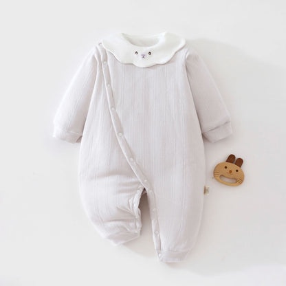 【BABY】冬新作丸襟刺繍キルティングカバーオールSK108215