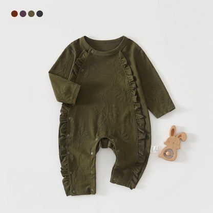 【BABY】北欧風フリルジャカードニットカバーオールSK102617