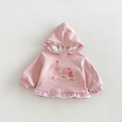 【BABY&KID】冬新作くまプリントトレーナー、フレアパンツSK108524