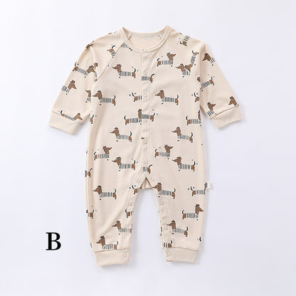 【BABY】北欧風月柄、子犬柄カバーオールSK101315