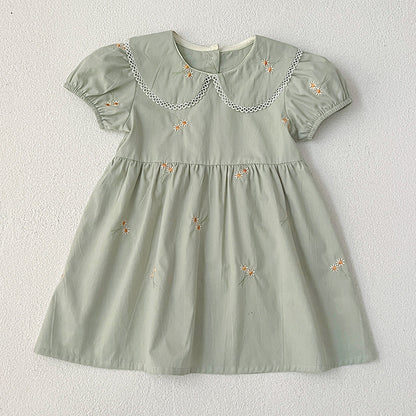 【姉妹服】夏新作 花柄刺繍ロンパース、ワンピースSK081624
