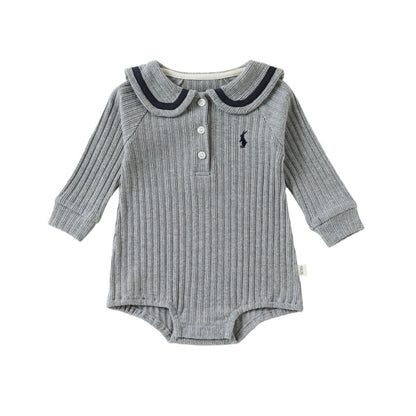 【BABY】北欧風スクール風リブロンパースSK107109