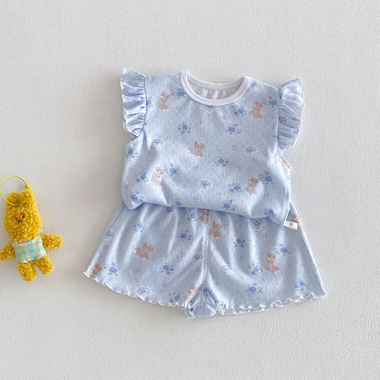 【BABY&KID】夏新作 小花柄セットアップSK105105