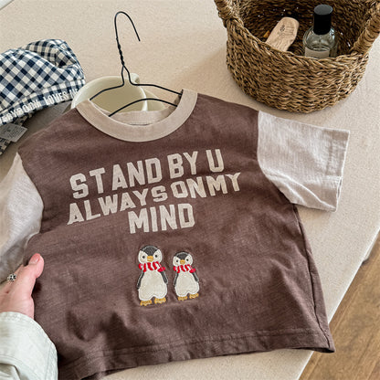 【BABY&KID】夏新作 ペンギン刺繍TシャツSK091622
