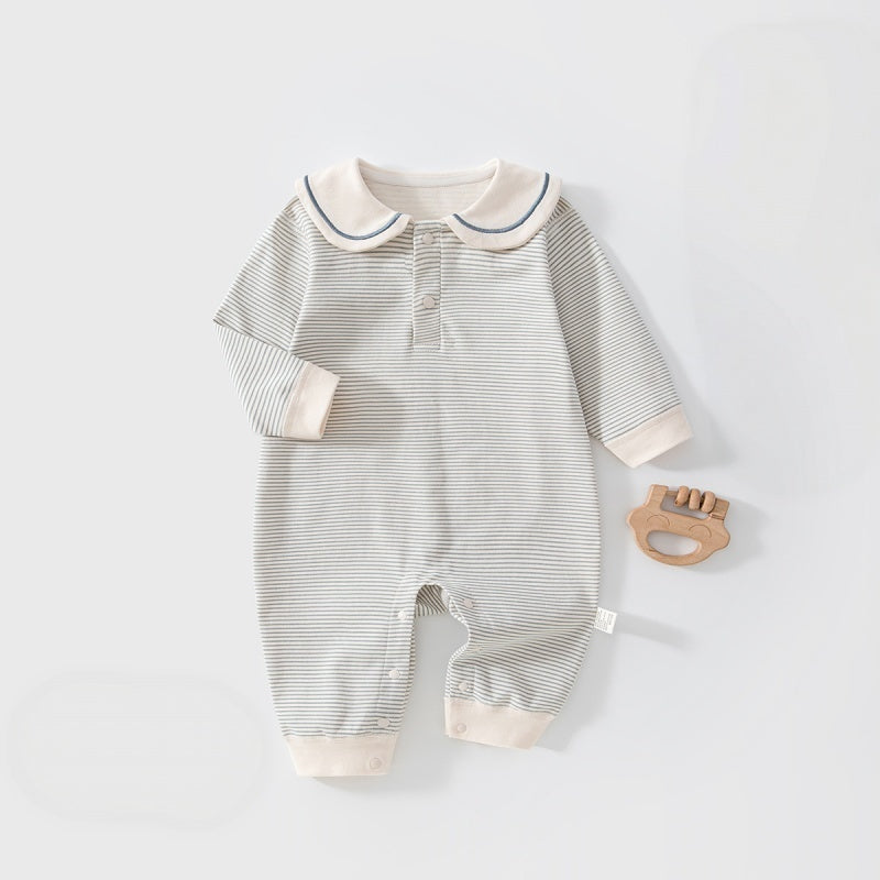 【BABY】北欧風ボーダーカバーオールSK107104