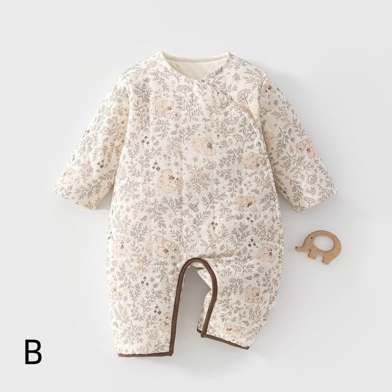 【BABY】Winter New Arrival Botanical Print Quilted Coverall SK108221
