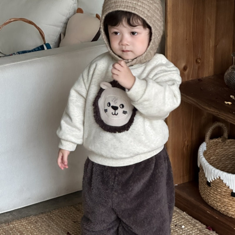 【BABY&KID】冬新作韓国風くまさん、ライオンあったかセットアップSK103128