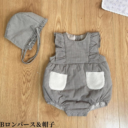 【BABY-予約限定】冬新作レトロチェックロンパースSK102230