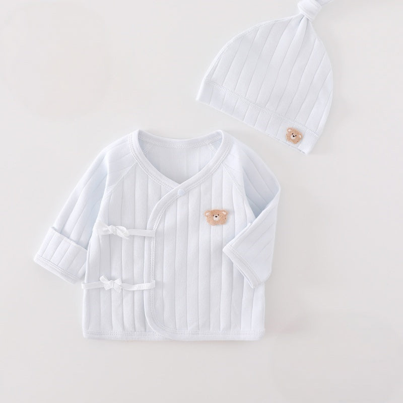 【BABY】くまワッペン短肌着＆帽子SK107504