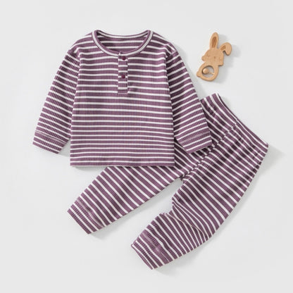 【BABY&KID】北欧風ボーダーリブセットアップSK107118