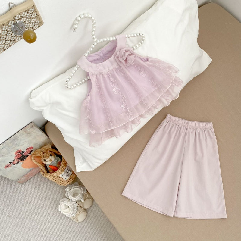 【BABY&KID】夏新作刺繍チュールセットアップSK106505