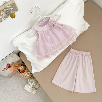 【BABY&KID】夏新作刺繍チュールセットアップSK106505