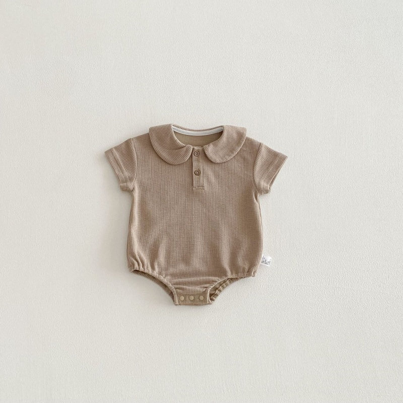 【BABY】夏新作ワッフル無地ロンパースSK104608