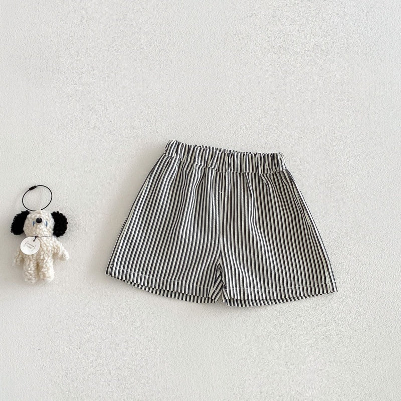 【BABY】夏新作カートゥーンワッペンTシャツ、ストライプショートパンツSK104808