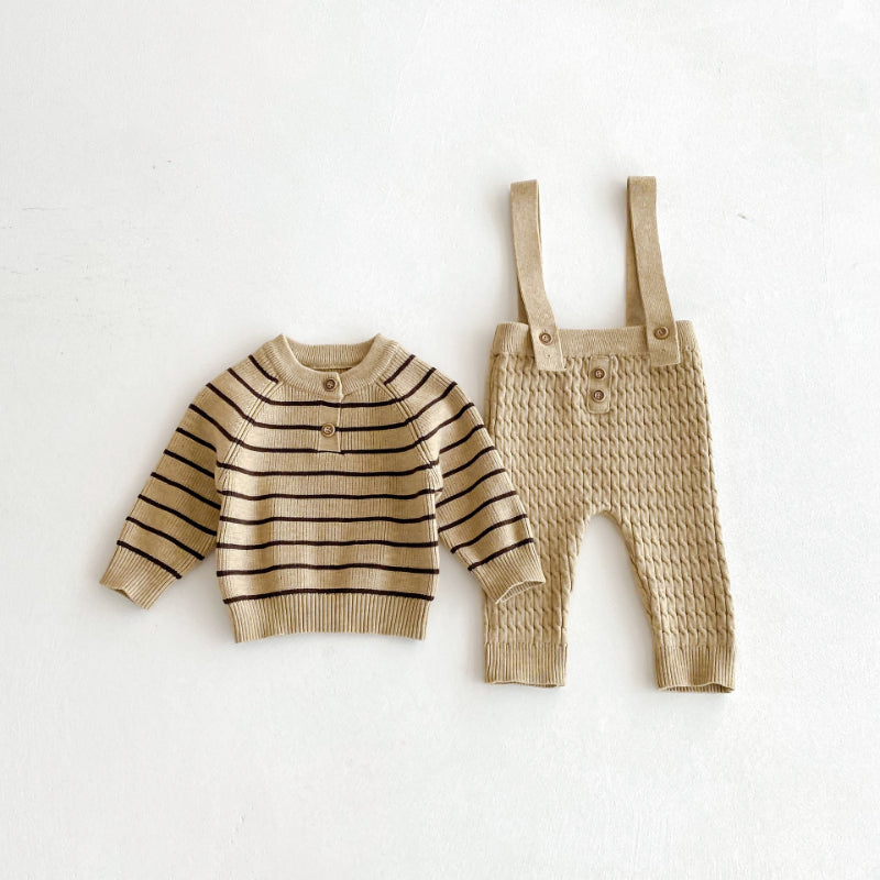 【BABY】ニットセーター＆サロペットセットSK092408
