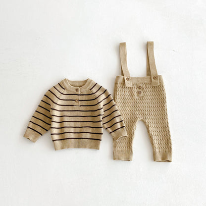 【BABY】ニットセーター＆サロペットセットSK092408