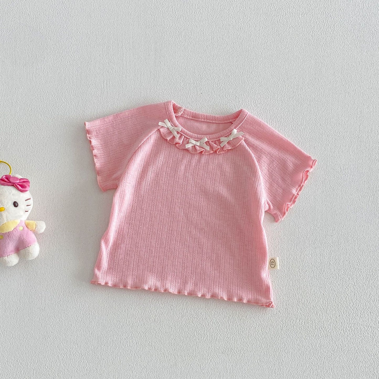 【BABY&KID】夏新作 フリル蝶結びTシャツSK105107